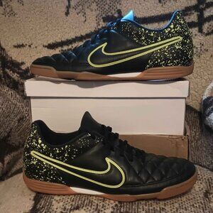 Nike Tiempo Rio II IC Black/Volt Green Indoor Soccer Men's Shoes